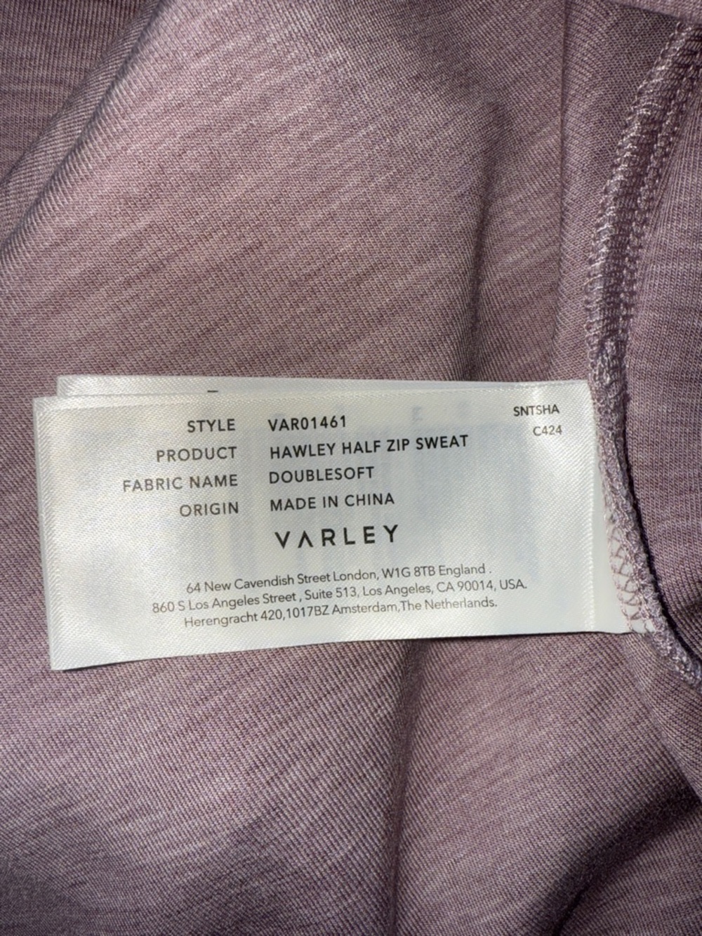 Varley | Hawley Sweat 1/2 Zip Pullover | Large | Rose Marl - Picture 11 of 13